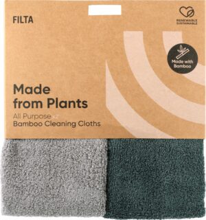 FILTA Bamboo Natural Clean Cloth – Grey/Green 2 Pack (30041)