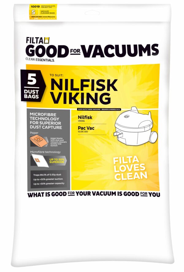 FILTA Nilfisk Viking Sms Multi Layered Vacuum Cleaner Bags 5 Pack (C012) (10019)