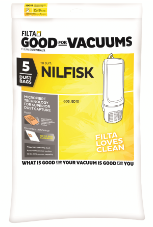 FILTA Nilfisk Gd5, Gd10 Sms Multi Layered Vacuum Cleaner Bags 5 Pack (C069) (20029)