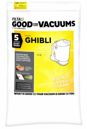 FILTA Ghibli T1 Backpack Sms Multi Layered Vacuum Cleaner Bags 5 Pack (C063) (20099)