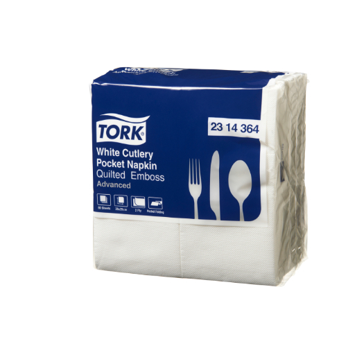 Tork Quilted White Cutlery Pocket Napkin (2314364)