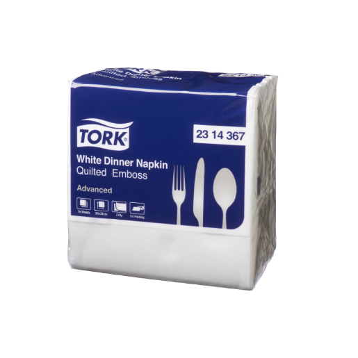 Tork Quilted White Dinner Napkin (2314367)