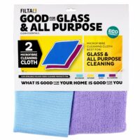 FILTA Microfibre Cloth Multipack – Glass & All Purpose Purple/Aqua 2 Pack (30040)