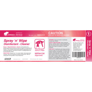 Green Rhino® Spray & Wipe Cleaner Half Label (GRHLK14)