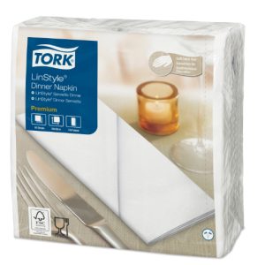 Tork Premium Linstyle® White Dinner Napkin 1/8 Folded (478145)