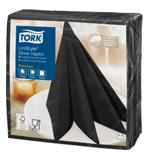 Tork Premium Linstyle® Black Dinner Napkin (478726)