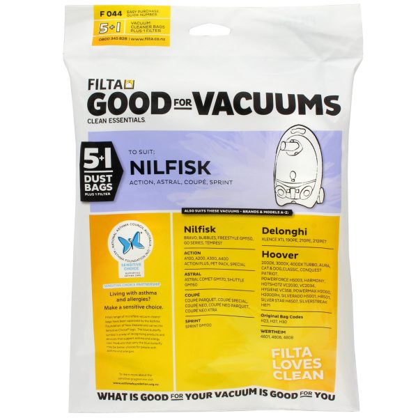 FILTA Nilfisk Sprint Sms Multi Layered Vacuum Cleaner Bags 5 Pack (20018)