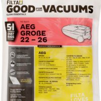 FILTA Aeg Grobe 22-26 Sms Multi Layered Vacuum Cleaner Bags 5 Pack (F005) (60063)