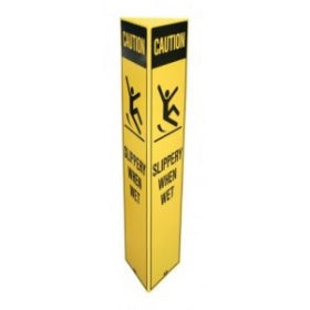 Filta Safety Bollard Sign Slippery When Wet – Yellow (BASACF900Y)