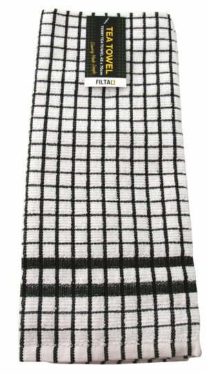 FILTA Cotton Tea Towel Terry Black (45Cm X 70Cm) (31003)