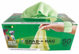 Filta Grab-A-Rag Microfibre Rags Green 30Cm X 30Cm 50 Pack (38888)
