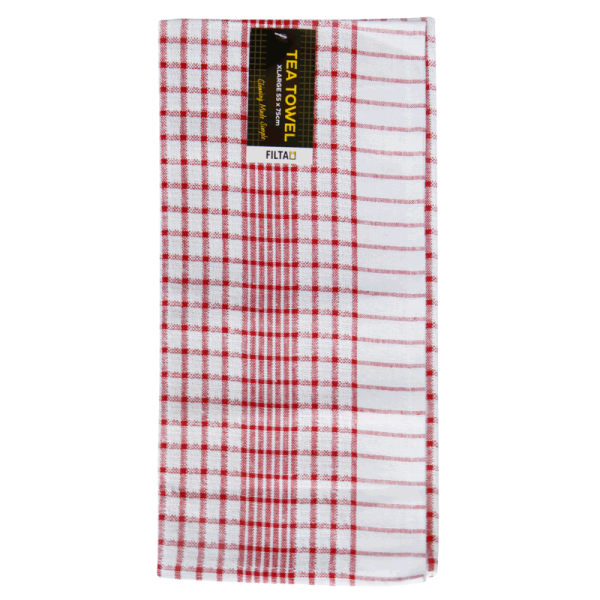 FILTA Xl Cotton Tea Towel Red (55Cm X 75Cm) (31006)