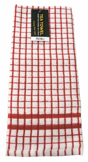 FILTA Cotton Tea Towel Terry Red (45Cm X 70Cm) (31004)