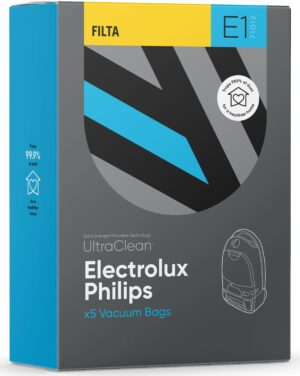 Filta E1 – Ultraclean Electrolux, Philips Sms Multi Layered Vacuum Bags 5 Pack (71012)