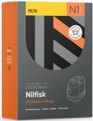 Filta N1 – Ultraclean Nilfisk Gm200-500 Sms Multi Layered Vacuum Bags 5 Pack (70014)