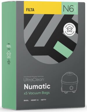 Filta N6 – Ultraclean Numatic 1C Sms Multi Layered Vacuum Bags 5 Pack (70092)