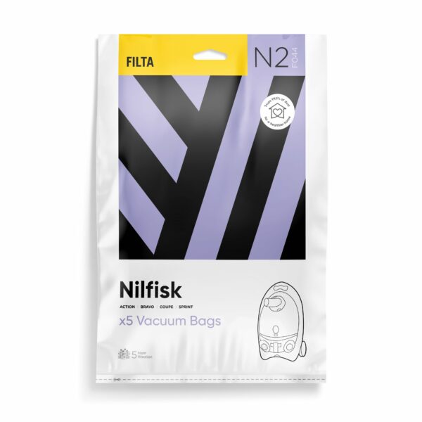 Filta N2 – FILTA Nilfisk Sprint Sms Multi Layered Vacuum Cleaner Bags 5 Pack (F044) (10018)