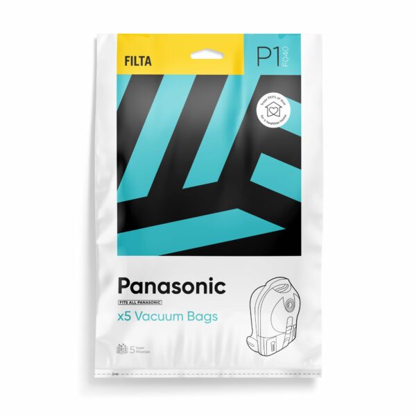 Filta P1 – FILTA Panasonic Sms Multi Layered Vacuum Cleaner Bags 5 Pack (F040) (55010)