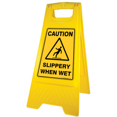 Filta Gala A-Frame Safety Sign – “Slippery When Wet” Yellow (BASAC15Y)