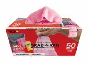 Filta Grab-A-Rag Microfibre Rags Pink 30Cm X 30Cm 50 Pack (37777)