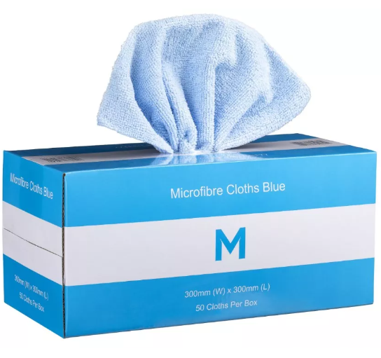 MPH33177 Grab-A-Rag Dispenser Microfibre Cloth Blue, 300 x 300mm, 185gsm (Pack of 50)