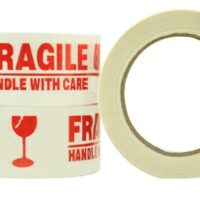 Matthews Packaging & Hygiene Message Tape Fragile (White / Red) (MPH13171)