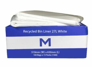 Matthews Packaging & Hygiene FP Recycled Bin Liner 27L (White, 20mu) (MPH2020)