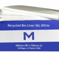 Matthews Packaging & Hygiene FP Recycled Bin Liner 36L (White, 20mu) (MPH2040)