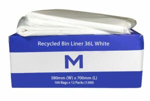 Matthews Packaging & Hygiene FP Recycled Bin Liner 36L (White, 20mu) (MPH2040)