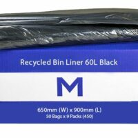 Matthews Packaging & Hygiene FP Recycled Bin Liner 60L (Black, 30mu) (MPH2310)