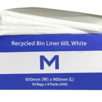 Matthews Packaging & Hygiene FP Recycled Bin Liner 60L (White, 30mu) (MPH2311)