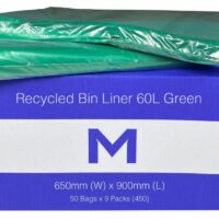 Matthews Packaging & Hygiene FP Recycled Bin Liner 60L (Green, 30mu) (MPH2320)