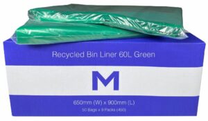 Matthews Packaging & Hygiene FP Recycled Bin Liner 60L (Green, 30mu) (MPH2320)