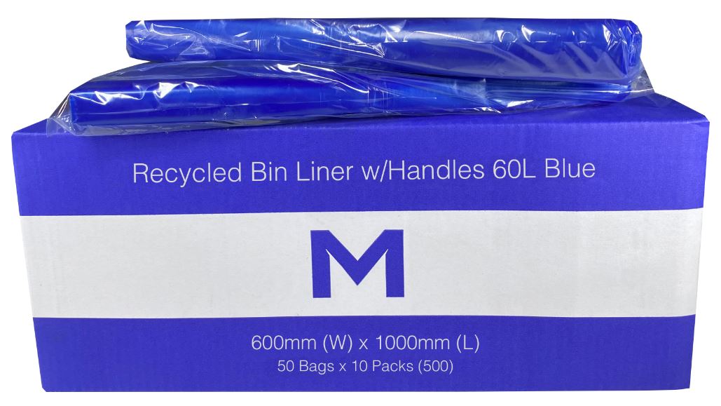 Matthews Packaging & Hygiene FP Recycled Bin Liner w/Handles 60L (Blue) (MPH2330)