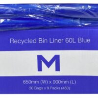 Matthews Packaging & Hygiene FP Recycled Bin Liner 60L (Blue, 30mu) (MPH2340)