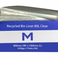 Matthews Packaging & Hygiene FP Recycled Bin Liner 80L (Clear, 25mu) (MPH2370)
