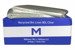 Matthews Packaging & Hygiene FP Recycled Bin Liner 80L (Clear, 25mu) (MPH2370)