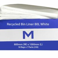 Matthews Packaging & Hygiene FP Recycled Bin Liner 80L (White, 25mu) (MPH2375)