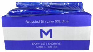 Matthews Packaging & Hygiene FP Recycled Bin Liner 80L (Blue, 25mu) (MPH2400)