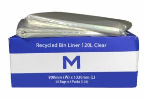 Matthews Packaging & Hygiene FP Recycled Bin Liner 120L (Clear, 50mu) (MPH2605)