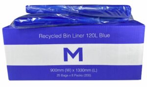 Matthews Packaging & Hygiene FP Recycled Bin Liner 120L (Blue, 30mu) (MPH2612)
