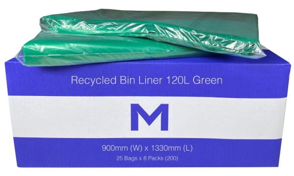 Matthews Packaging & Hygiene FP Recycled Bin Liner 120L (Green, 30mu) (MPH2614)