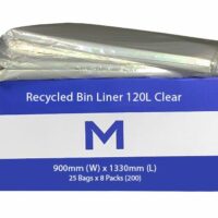 Matthews Packaging & Hygiene FP Recycled Bin Liner 120L (Clear, 30mu) (MPH2620)