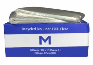 Matthews Packaging & Hygiene FP Recycled Bin Liner 120L (Clear, 30mu) (MPH2620)