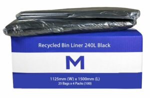Matthews Packaging & Hygiene FP Recycled Bin Liner 240L (Black, 50mu) (MPH2635)