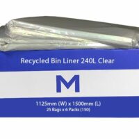 Matthews Packaging & Hygiene FP Recycled Bin Liner 240L (Clear, 30mu) (MPH2640)