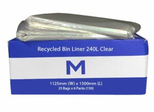 Matthews Packaging & Hygiene FP Recycled Bin Liner 240L (Clear, 30mu) (MPH2640)