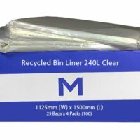 Matthews Packaging & Hygiene FP Recycled Bin Liner 240L (Clear, 50mu) (MPH2650)