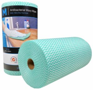 Matthews Packaging & Hygiene Antibacterial Wavy Wipes (Green) (MPH27380)