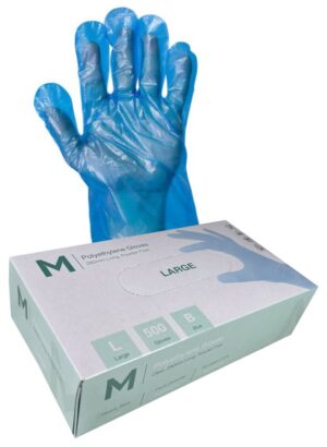 Matthews Packaging & Hygiene Polyethylene Gloves (Blue, L) (MPH29035)